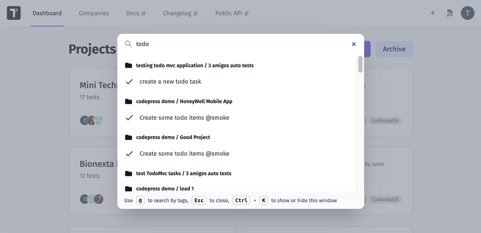 Release. Global Search, Teams, Read-only Users, Snippets, Steps Refactoring