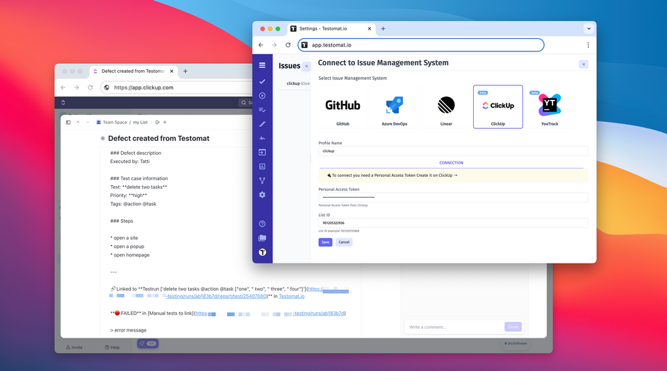 Release. ClickUp & YouTrack Integrations, Run Charts, Manual Test Effort Tracking, And More