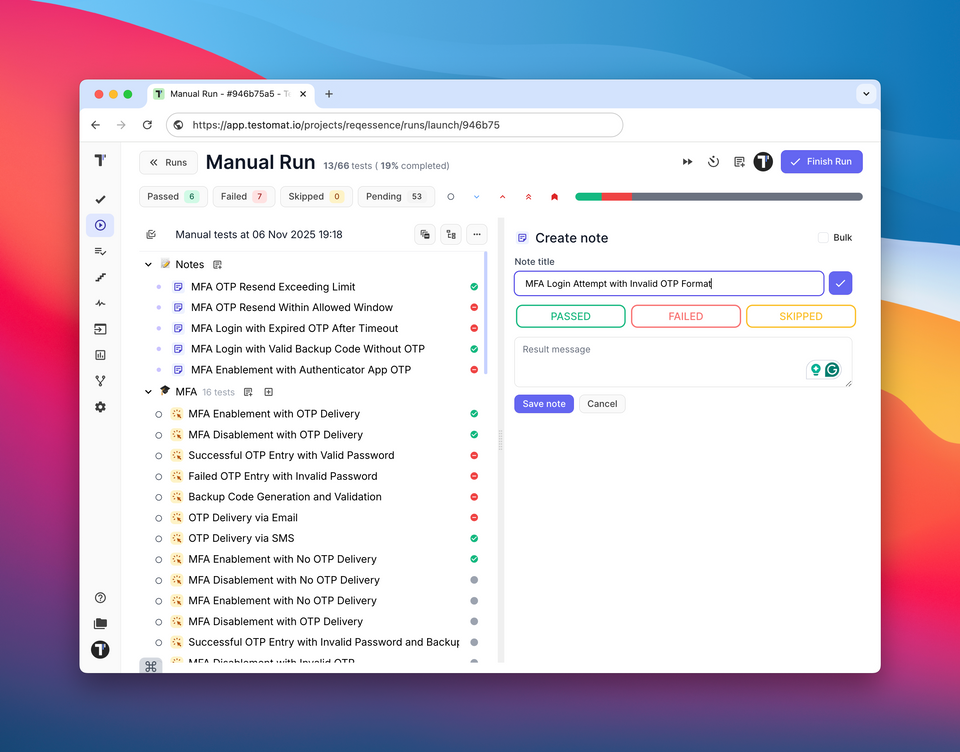 AI Test Review, Test Run Notes, and Company-Wide Statistics